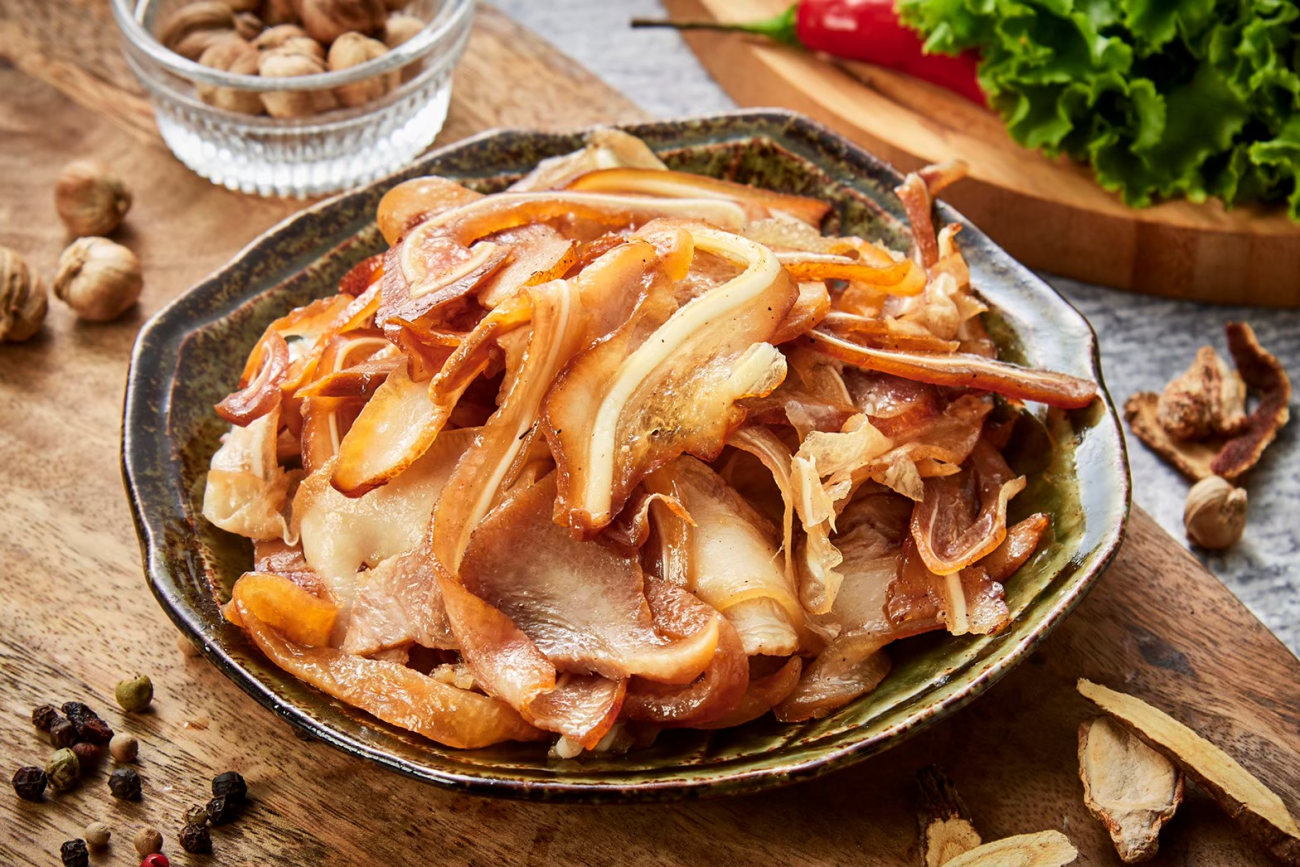 煙燻豬頭皮薄片